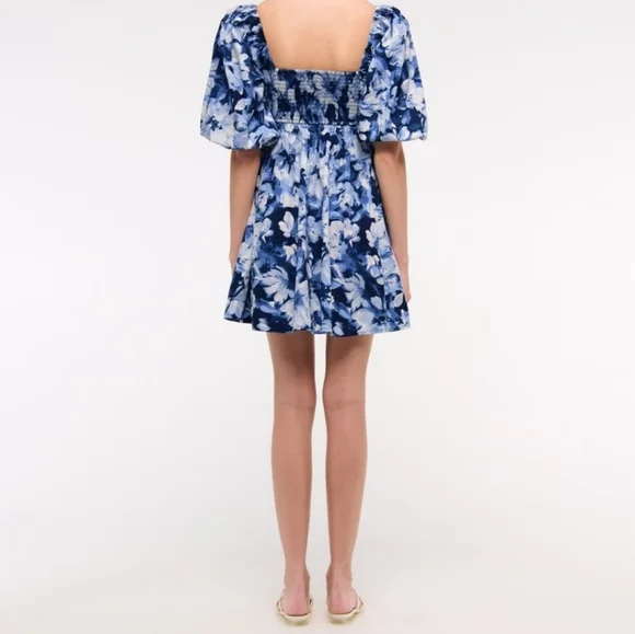 The A&F  Babydoll Emerson Poplin Puff Sleeve Mini Dress Size XS - Picture 5 of 16